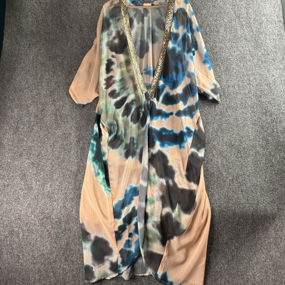 Suki So Goddess Funky  Tie Dye Swim Cover Up Robe  One Size Fits Most S-XL